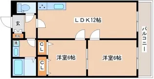 ラムール星陵台【201号室】の間取り