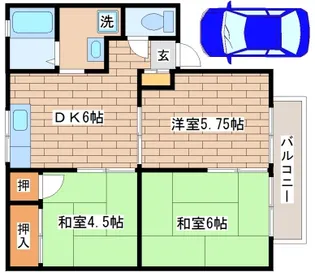 エステート塩屋山手【1階】の間取り