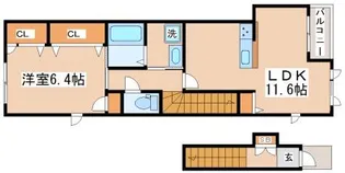グランマーレ【201号室】の間取り