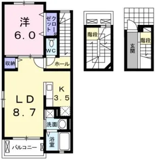 Berusionnyamate【3階】の間取り