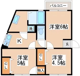 ラムール東垂水【4-A号室】の間取り