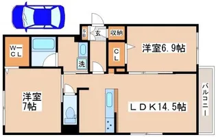 シャーメゾンHM【201号室】の間取り