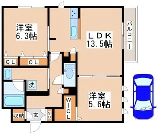 シャーメゾンHM【203号室】の間取り