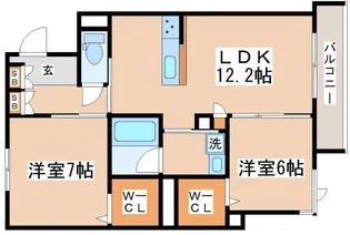 サニーヒル南多聞【307号室】の間取り