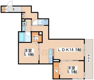 サニーヒル南多聞【103号室】の間取り