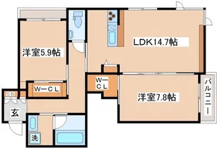 シャーメゾンプレミアム離宮道【202号室】の間取り