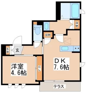 シャーメゾンサパモーレ【102号室】の間取り