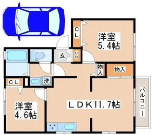 ハイツタツカ【202号室】の間取り