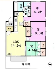 ガーデンコート車【1階】の間取り