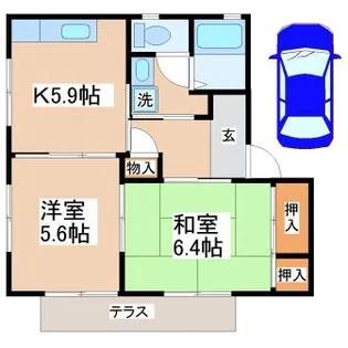 ディアス塩屋山手A棟【A101号室】の間取り