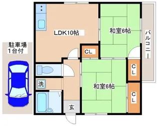 リバーサイドハイツ【3階】の間取り