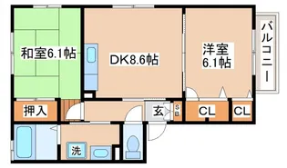 グランシード離宮前【201号室】の間取り