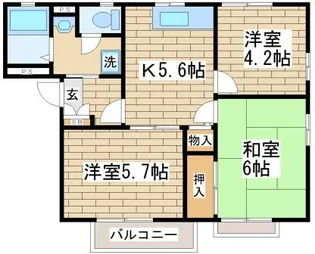 Dear Five Lights【105号室】の間取り