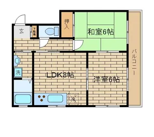 ガーデンハイツ須磨【203号室】の間取り
