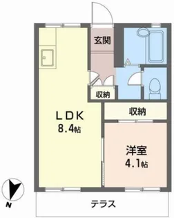 美山台ハイツ【1階】の間取り