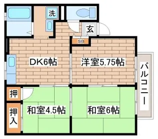 エステート塩屋山手【1階】の間取り