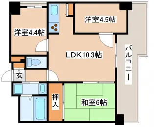 ワコーレプラージュ須磨【3階】の間取り