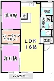 ガーデンコート車【A201号室】の間取り