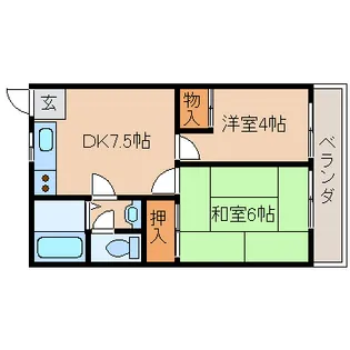 明泉寺ハイツ【2階】の間取り