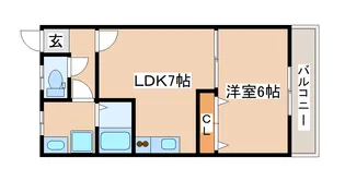 ラムール鷹取【3階】の間取り