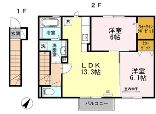 ウィット垂水【201号室】の間取り