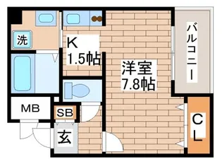ラ・フォンテ神戸長田【9階】の間取り