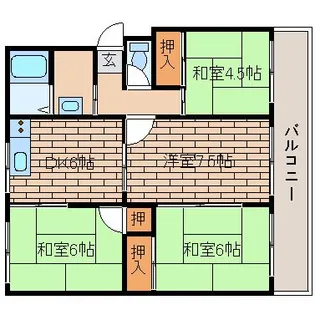 名谷8団地【36-206号室】の間取り