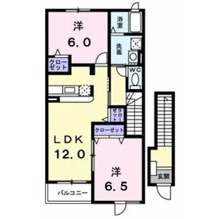 ラッフィナート・カーサ参番館【2階】の間取り
