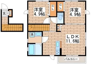 サン・クレール千守【2階】の間取り