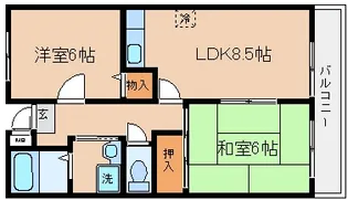 兵庫県神戸市長田区長尾町2丁目【マンション】の間取り