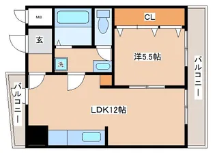 ハイツ材井【502号室】の間取り