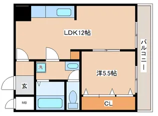 ハイツ材井【401号室】の間取り