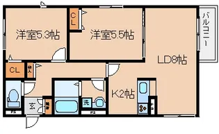 ペイ・ヴィラージュ【1階】の間取り
