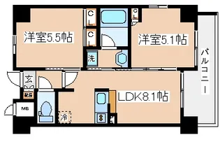 エステムプラザ神戸西IVインフィニティ【2階】の間取り