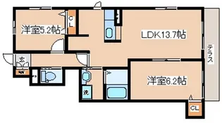 シャーメゾン天王【1階】の間取り