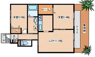 シャーメゾン天王【1階】の間取り