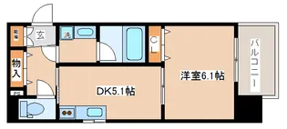 プリオーレ新開地【5階】の間取り
