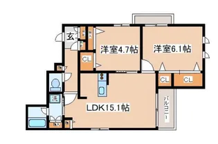 シャーメゾン海運【2階】の間取り