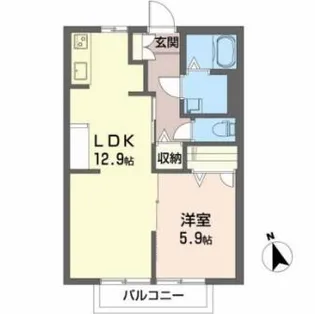 ボン・セジュール歌敷A【2階】の間取り