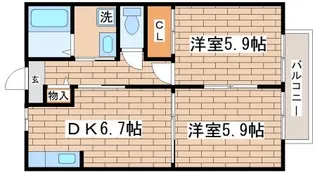 ファミリエ磯馴A【101号室】の間取り