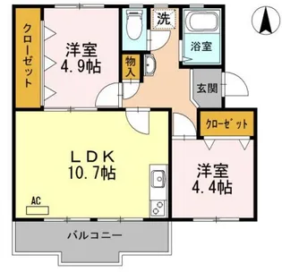 ロイヤルマンション1号棟【4階】の間取り