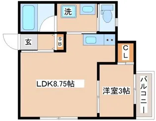 アジール・シエル【1階】の間取り