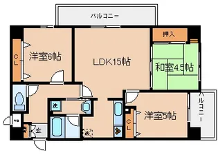 サンコート花山【5階】の間取り