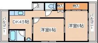 熊内マンション【1階】の間取り