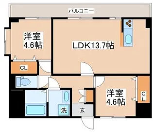 フルール名谷【201号室】の間取り
