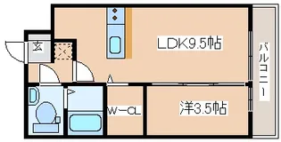 1LDKの間取り画像