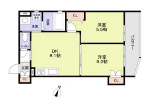 フォレストクリエオーレ中島通【2階】の間取り