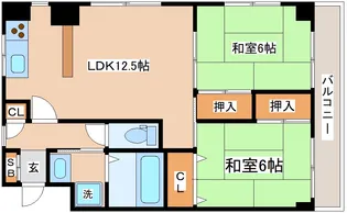 パールハイツ三輪【5階】の間取り