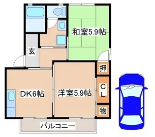 ディアス須磨山手E棟【E107号室】の間取り
