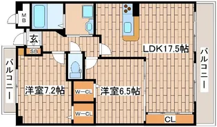 メゾンベール六甲山手【2階】の間取り